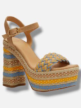 Castañer Womens Brown Anne Raffia Platform Sandals Shoes Size 39
